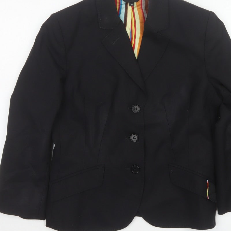 Paul Smith Women’s Black Blazer UK 14 Single-Breasted Lined