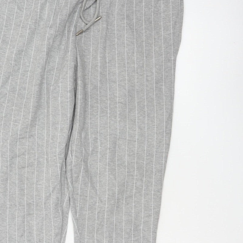 Topman Men Grey Pinstripe Drawstring Jogger Trousers Size M