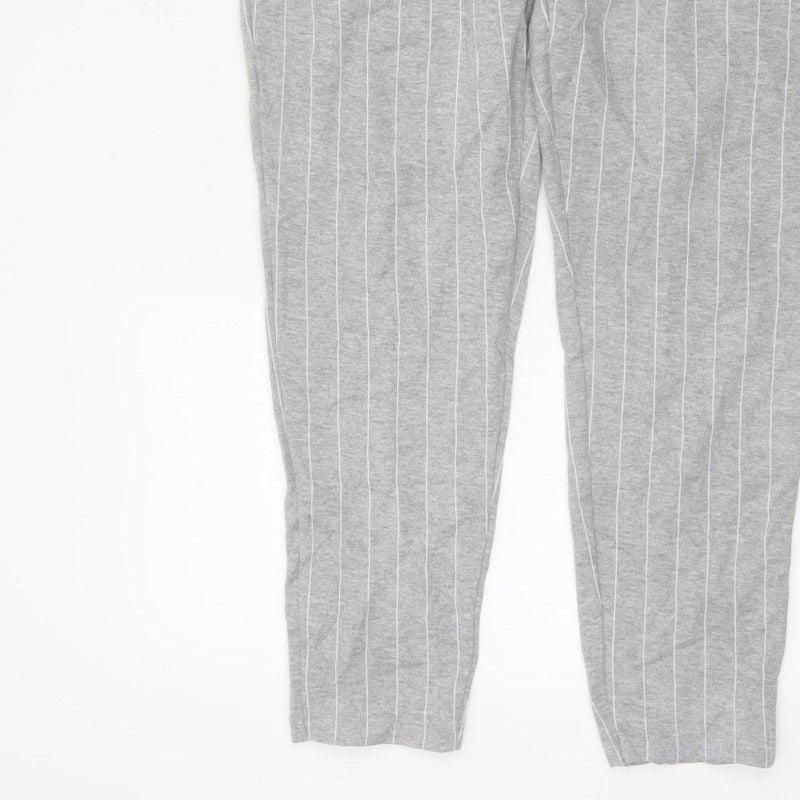 Topman Men Grey Pinstripe Drawstring Jogger Trousers Size M