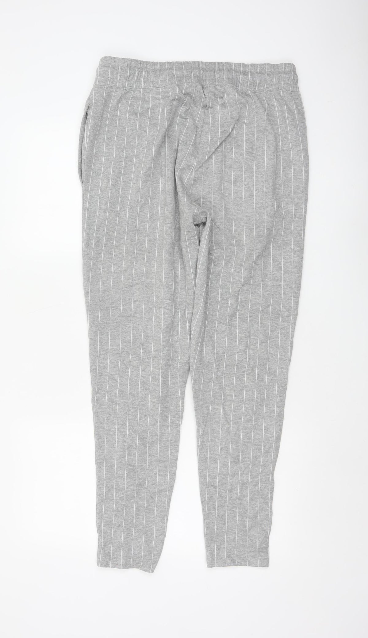 Topman Men Grey Pinstripe Drawstring Jogger Trousers Size M