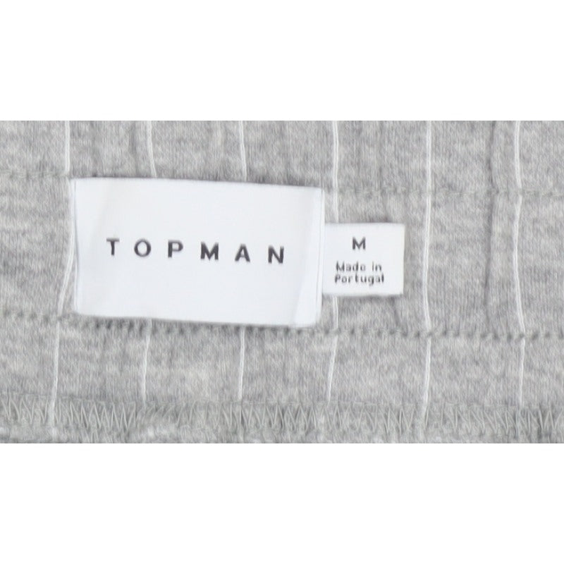 Topman Men Grey Pinstripe Drawstring Jogger Trousers Size M
