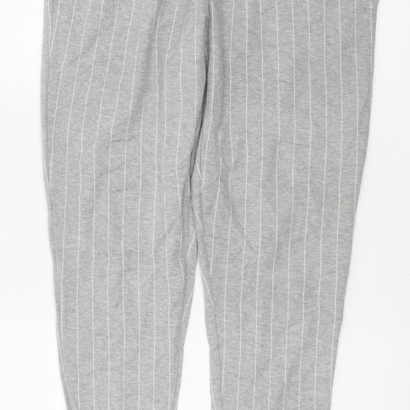 Topman Men Grey Pinstripe Drawstring Jogger Trousers Size M