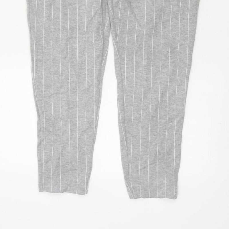 Topman Men Grey Pinstripe Drawstring Jogger Trousers Size M