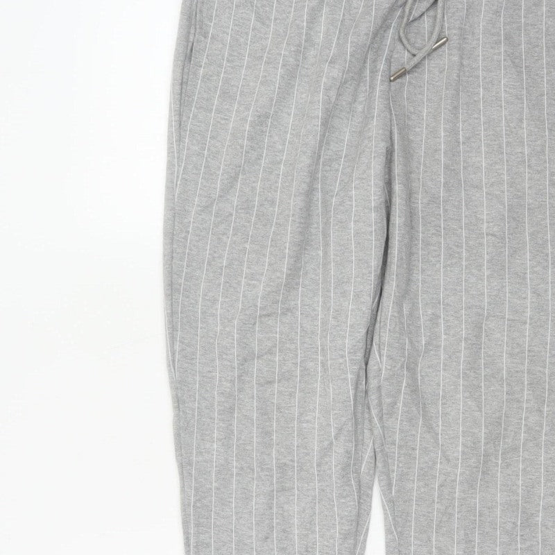 Topman Men Grey Pinstripe Drawstring Jogger Trousers Size M