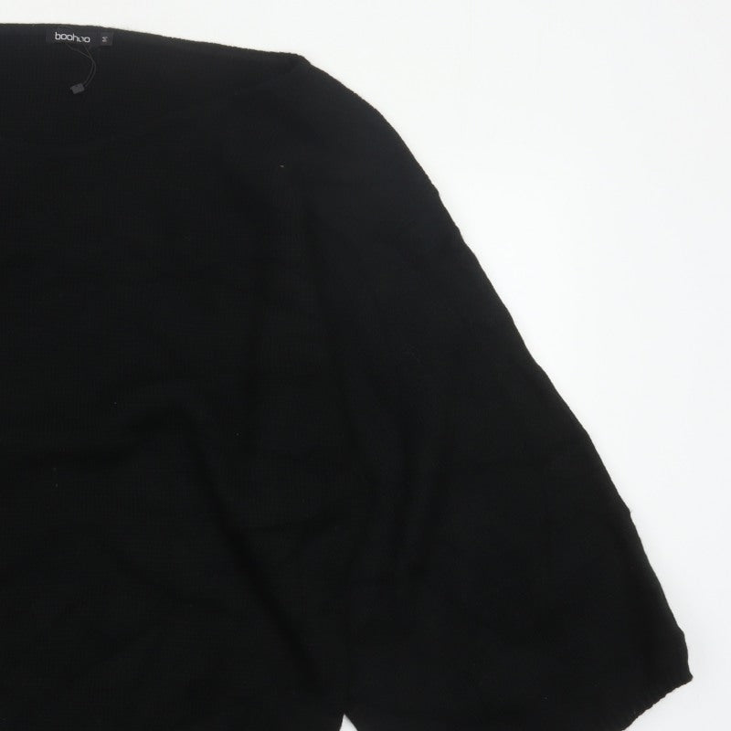 Boohoo Women Black M Oversized Balloon Sleeve Knit Jumper