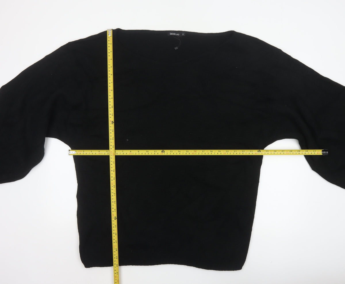 Boohoo Women Black M Oversized Balloon Sleeve Knit Jumper