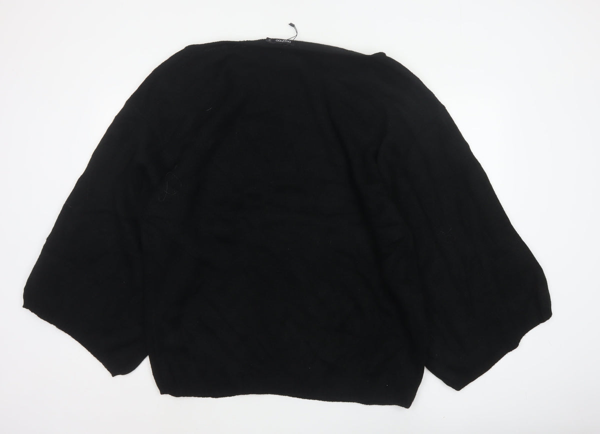 Boohoo Women Black M Oversized Balloon Sleeve Knit Jumper