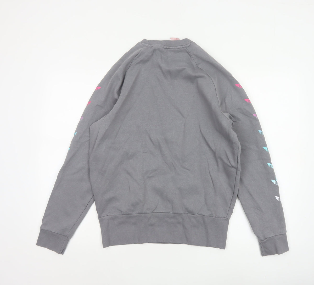Adidas Girls Grey 14-15 Years Pullover Sweatshirt Trefoil Logo