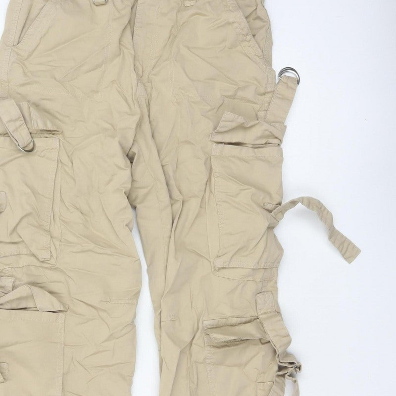 Coolcat Women’s Beige UK 12 Defecto Cargo Straight Leg Trousers
