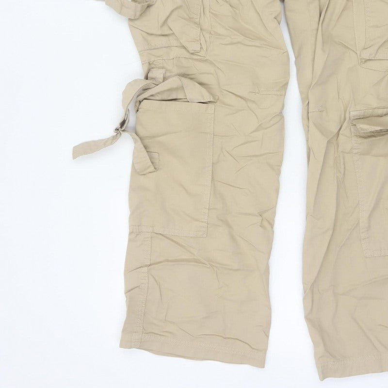 Coolcat Women’s Beige UK 12 Defecto Cargo Straight Leg Trousers