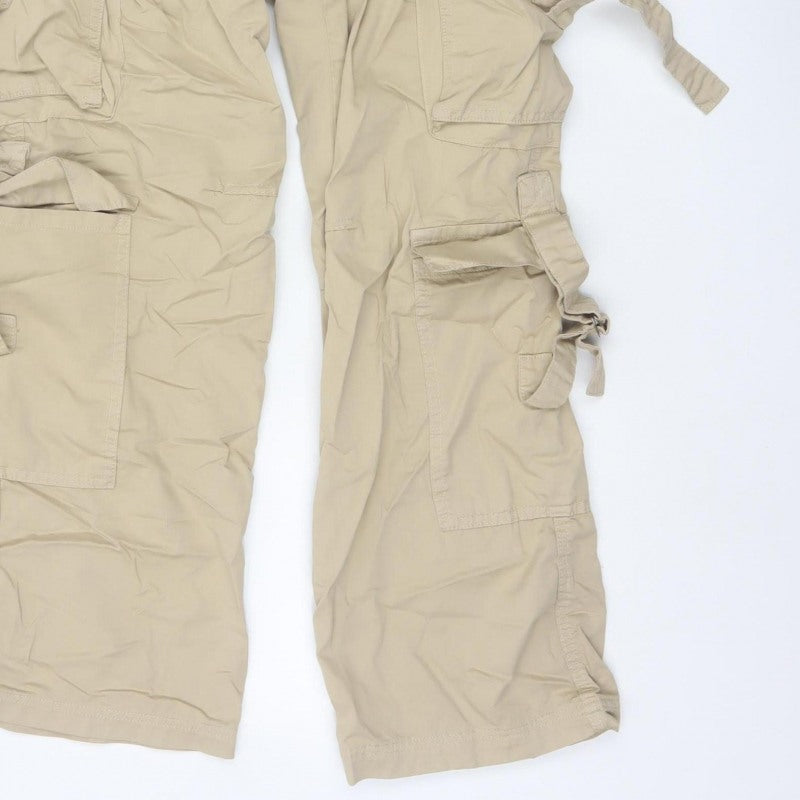 Coolcat Women’s Beige UK 12 Defecto Cargo Straight Leg Trousers