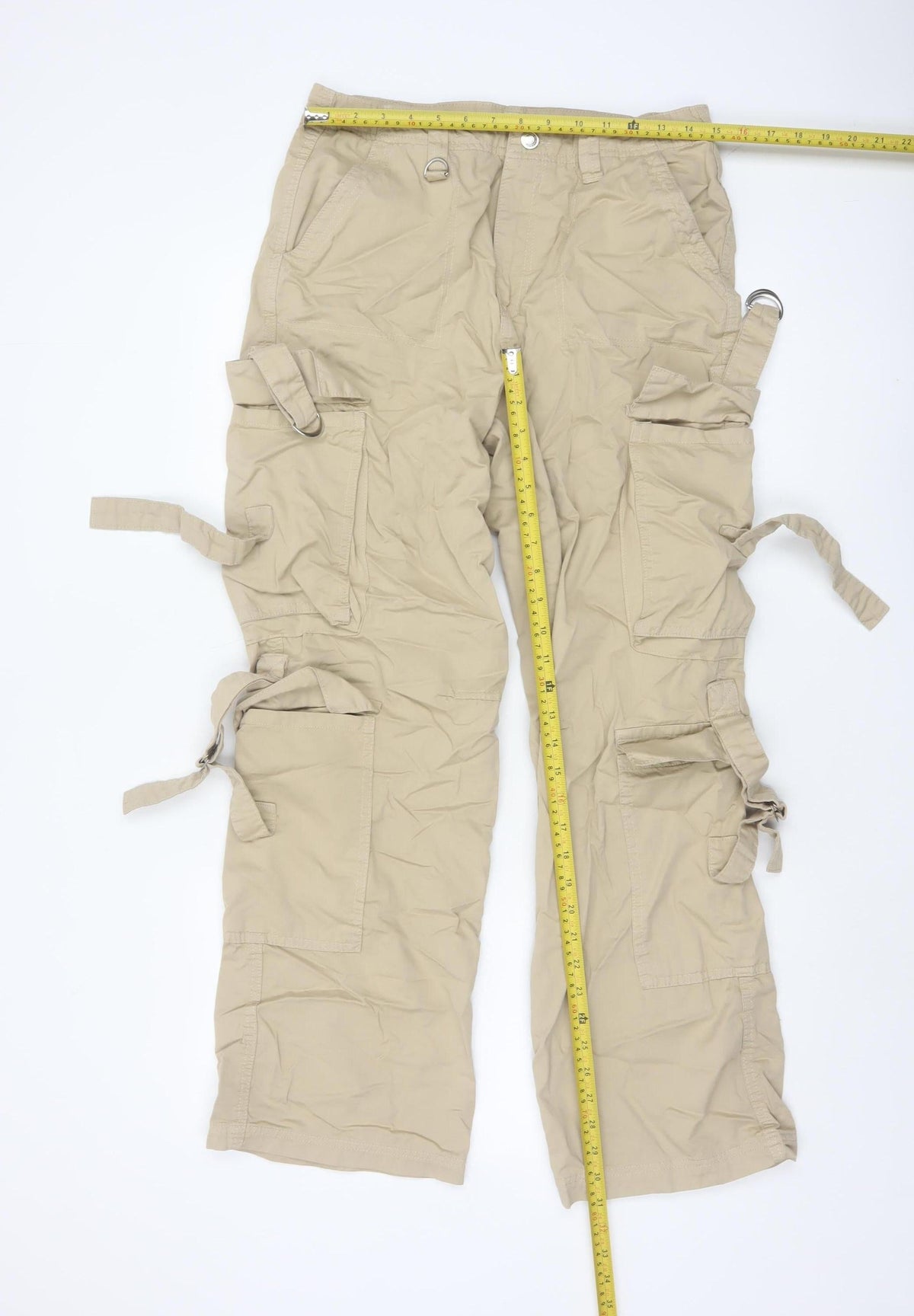 Coolcat Women’s Beige UK 12 Defecto Cargo Straight Leg Trousers