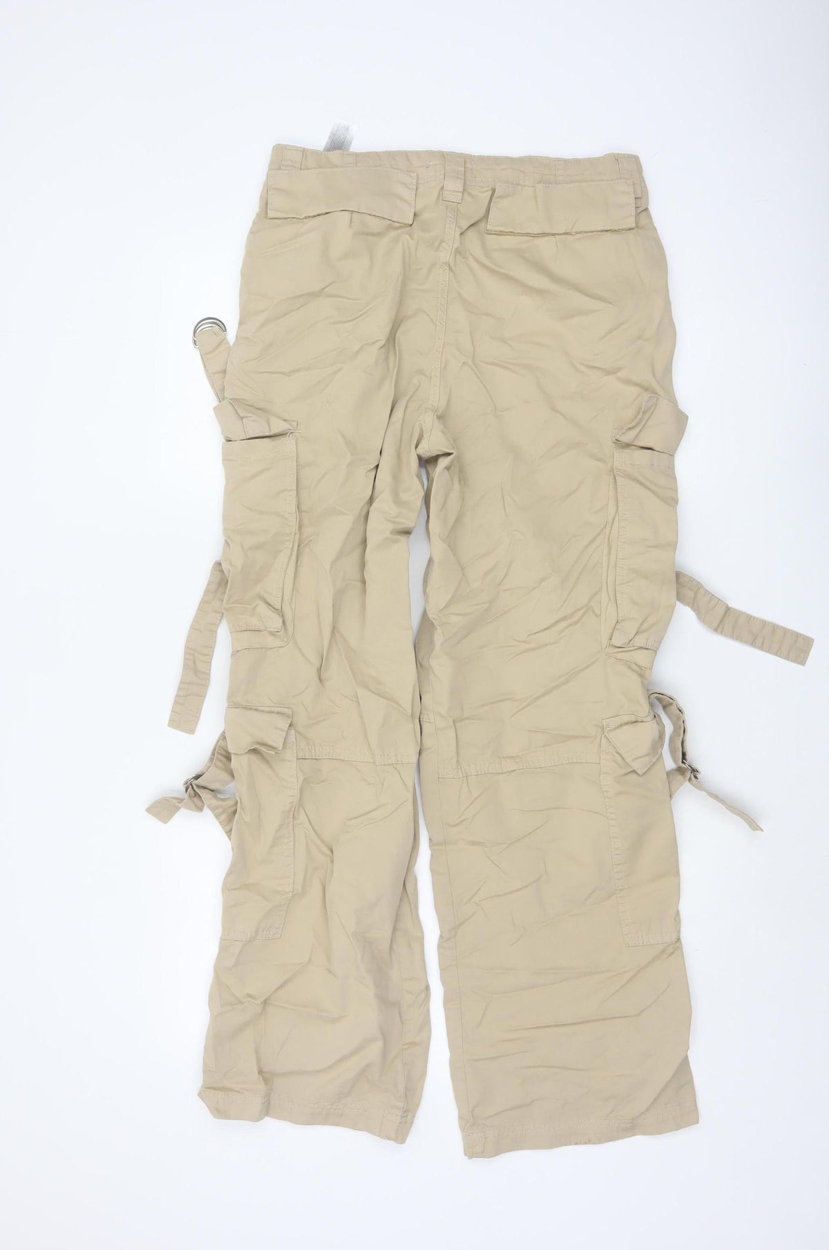 Coolcat Women’s Beige UK 12 Defecto Cargo Straight Leg Trousers