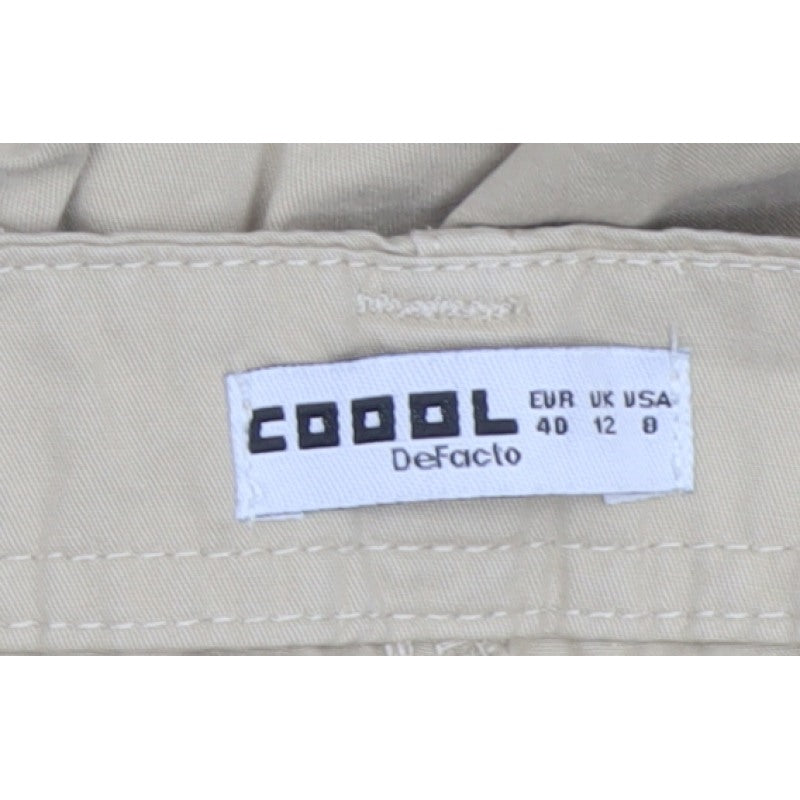 Coolcat Women’s Beige UK 12 Defecto Cargo Straight Leg Trousers