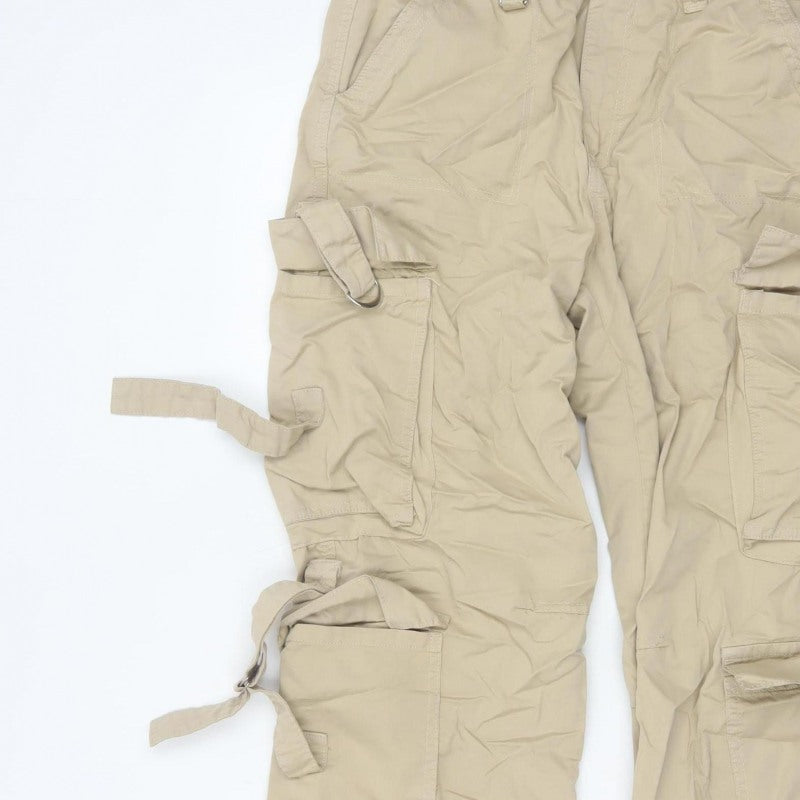 Coolcat Women’s Beige UK 12 Defecto Cargo Straight Leg Trousers