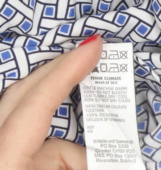 Marks and Spencer Men Multicoloured L Geometric Short Sleeve Shirt