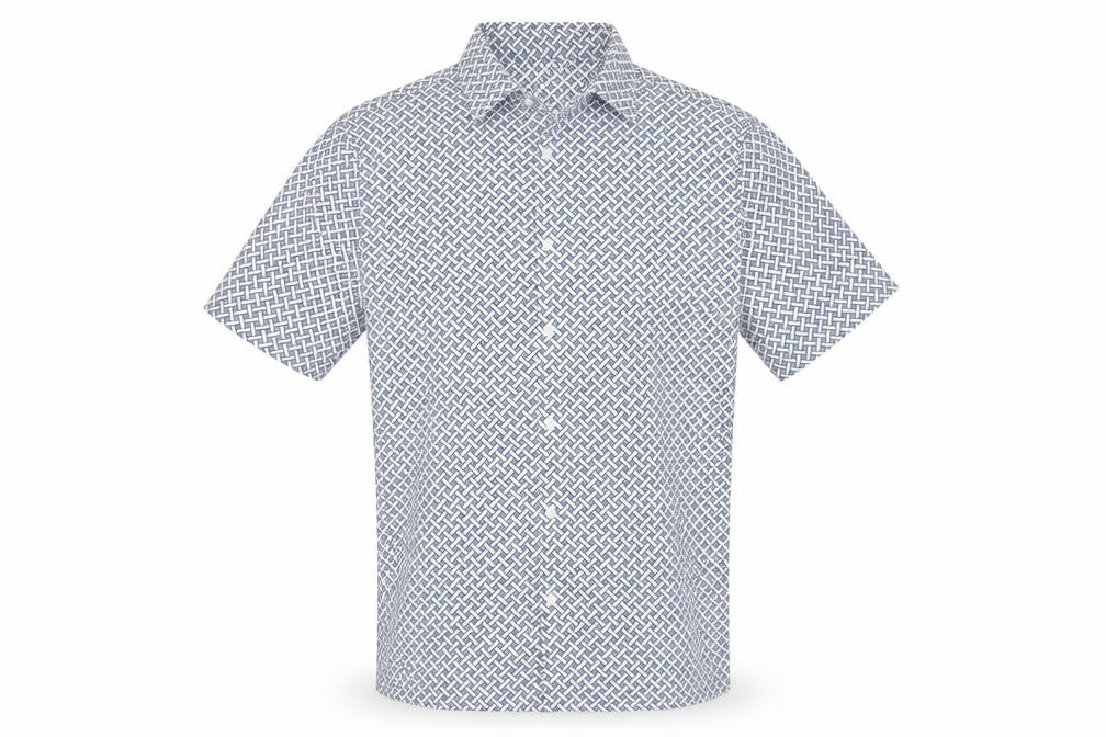 Marks and Spencer Men Multicoloured L Geometric Short Sleeve Shirt