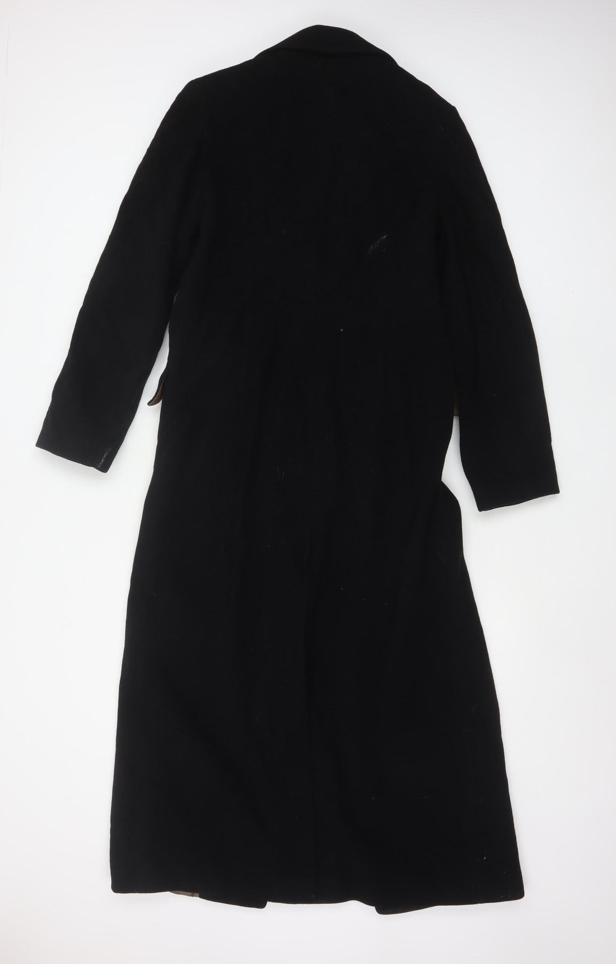 Kookai Women’s Black UK 10 Long Overcoat Buttoned Lined Classic