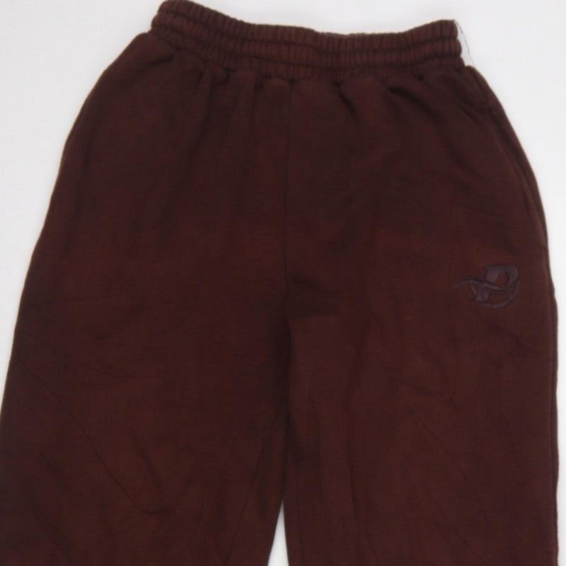 PrettyLittleThing Women’s Brown S Straight Leg Logo Sweatpants