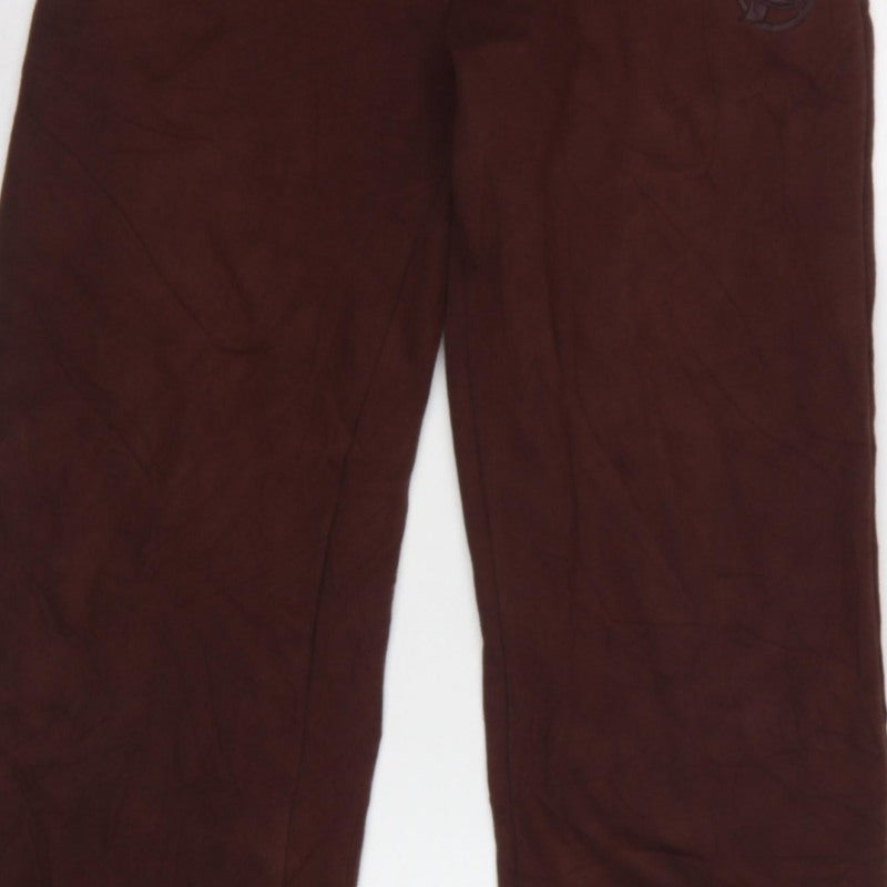 PrettyLittleThing Women’s Brown S Straight Leg Logo Sweatpants