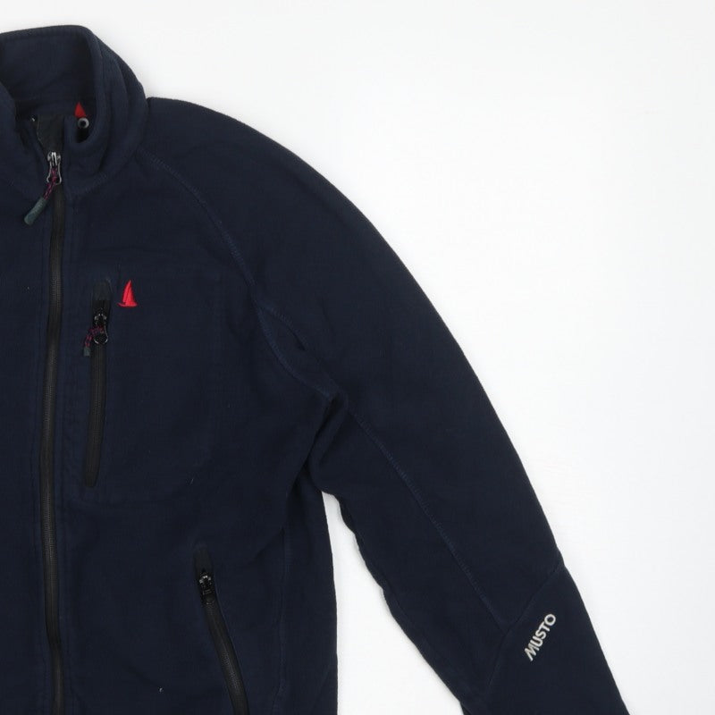 Musto Men's Blue S Fleece Full Zip Nautical Jacket Pockets