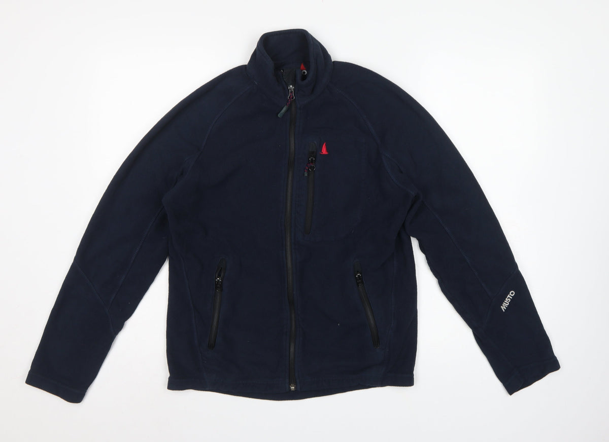 Musto Men's Blue S Fleece Full Zip Nautical Jacket Pockets