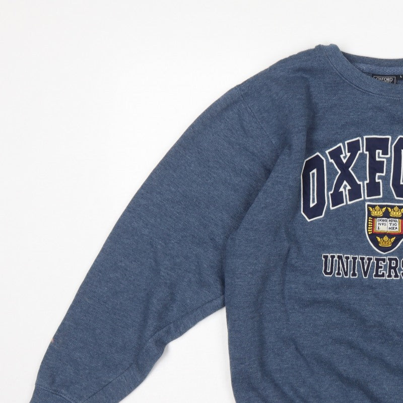 Oxford University Women’s Blue L Pullover Graphic Logo Sweatshirt