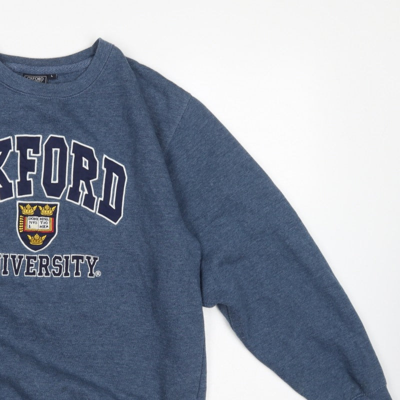 Oxford University Women’s Blue L Pullover Graphic Logo Sweatshirt