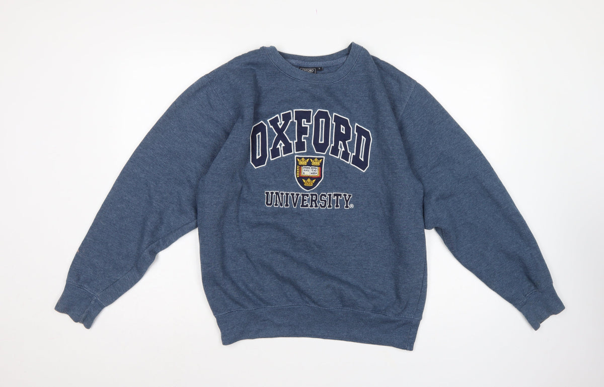 Oxford University Women’s Blue L Pullover Graphic Logo Sweatshirt