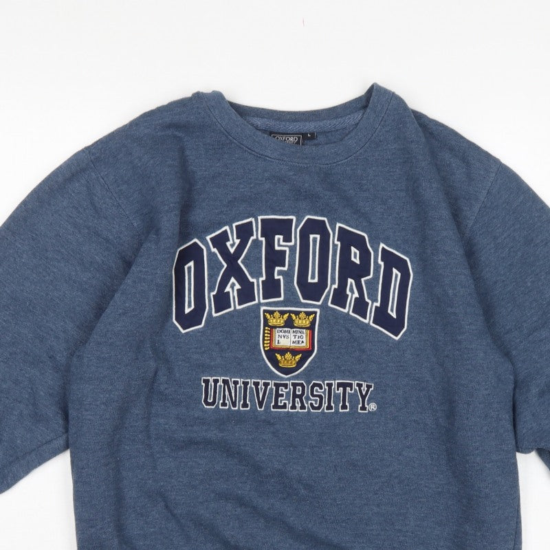 Oxford University Women’s Blue L Pullover Graphic Logo Sweatshirt