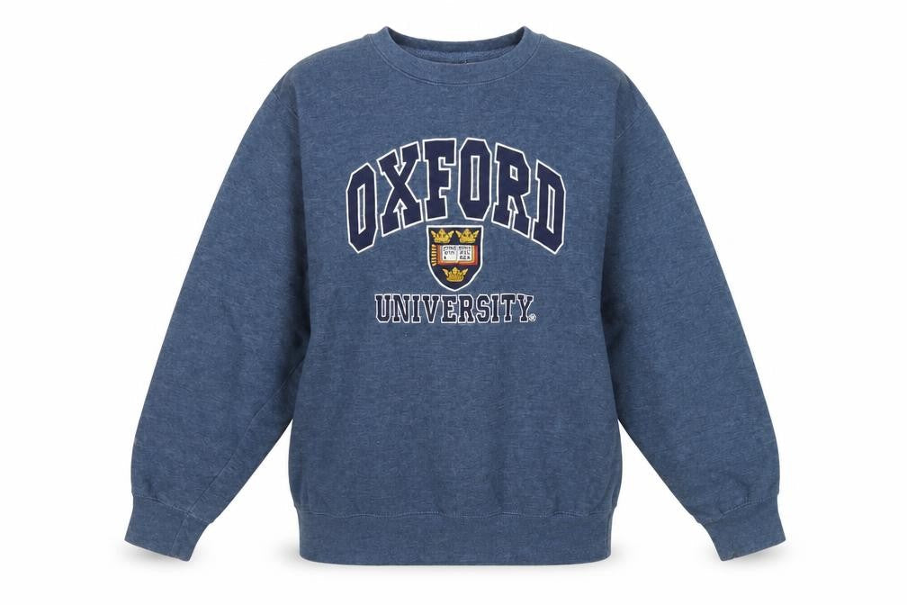 Oxford University Women’s Blue L Pullover Graphic Logo Sweatshirt