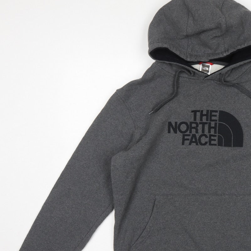 The North Face Men’s Grey L Pullover Hoodie Logo Fleece Pockets