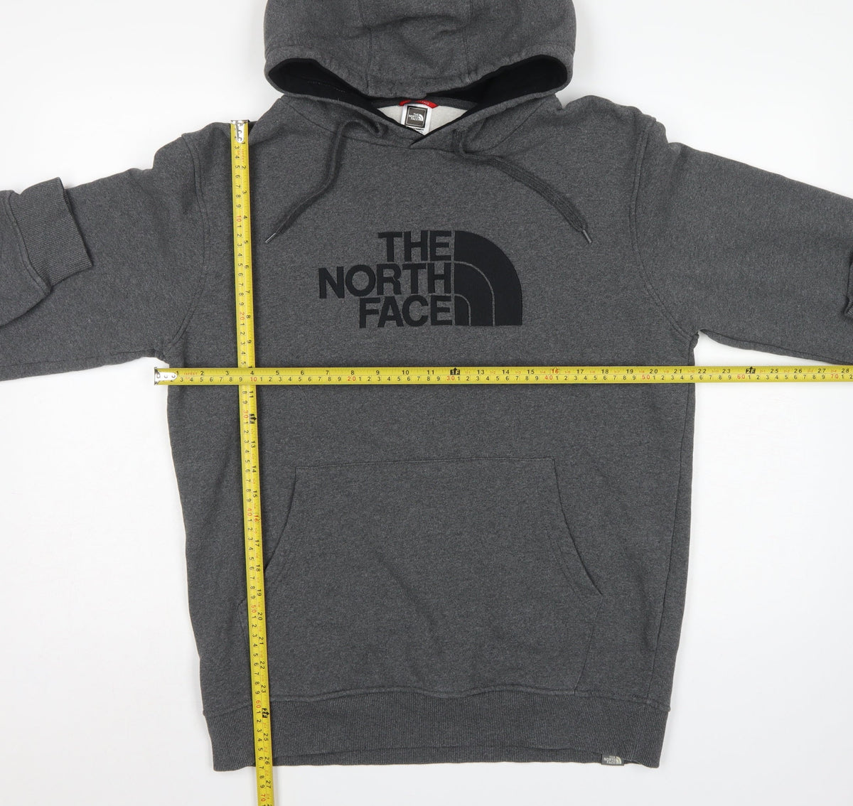 The North Face Men’s Grey L Pullover Hoodie Logo Fleece Pockets