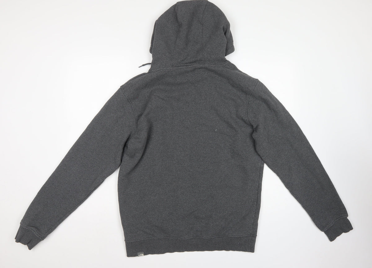 The North Face Men’s Grey L Pullover Hoodie Logo Fleece Pockets