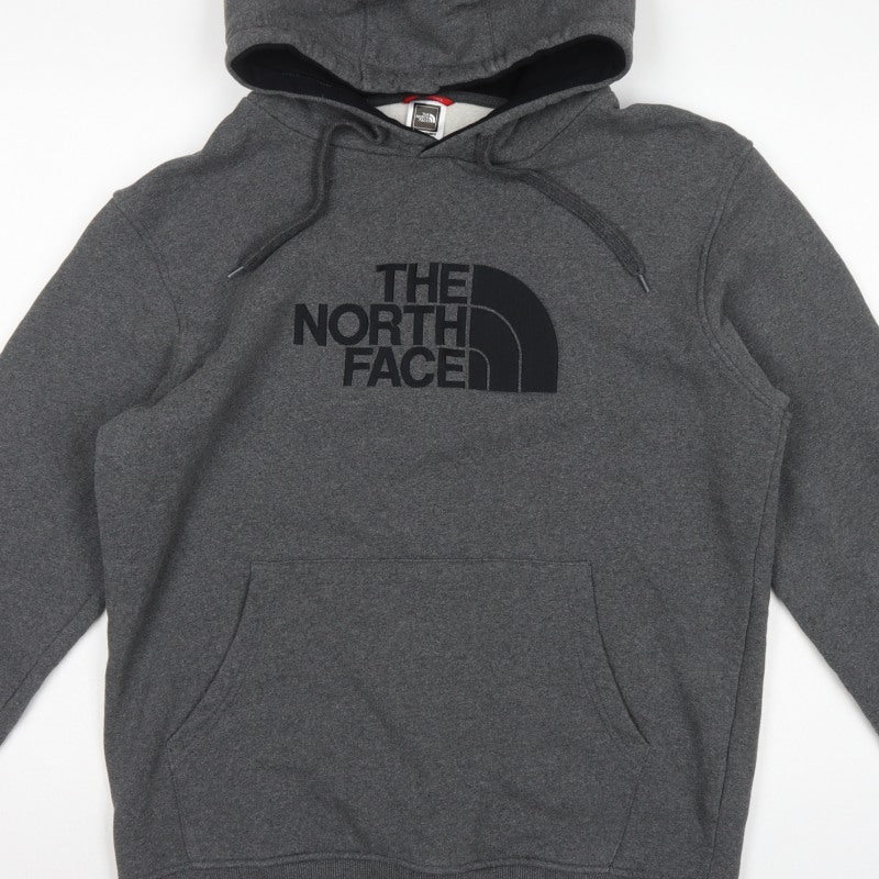 The North Face Men’s Grey L Pullover Hoodie Logo Fleece Pockets