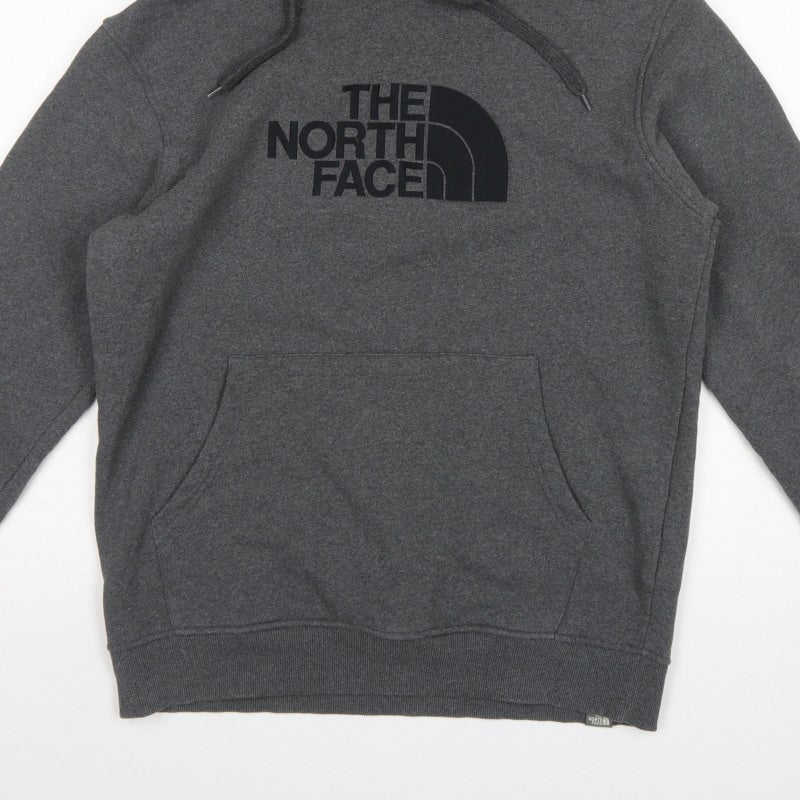 The North Face Men’s Grey L Pullover Hoodie Logo Fleece Pockets