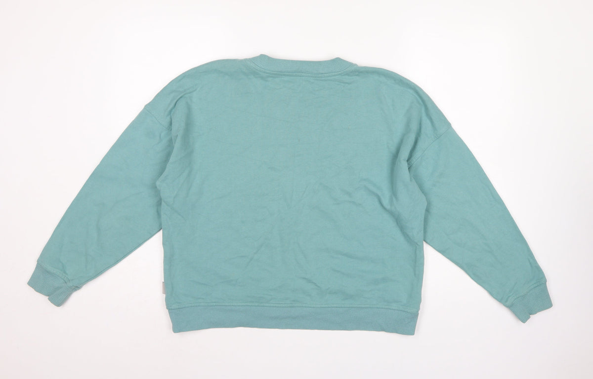 Betty & Co Women Green UK 12 Logo Crew Neck Pullover Sweatshirt