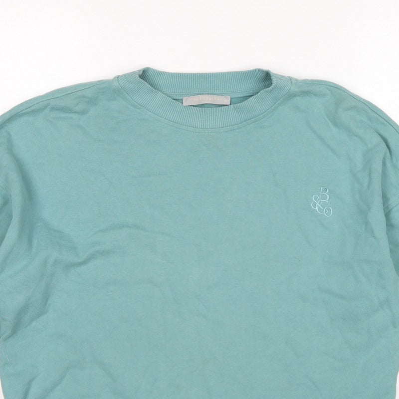 Betty & Co Women Green UK 12 Logo Crew Neck Pullover Sweatshirt