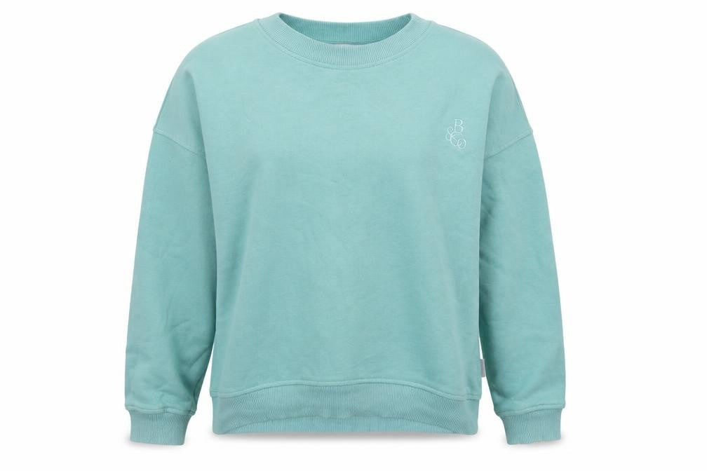 Betty & Co Women Green UK 12 Logo Crew Neck Pullover Sweatshirt