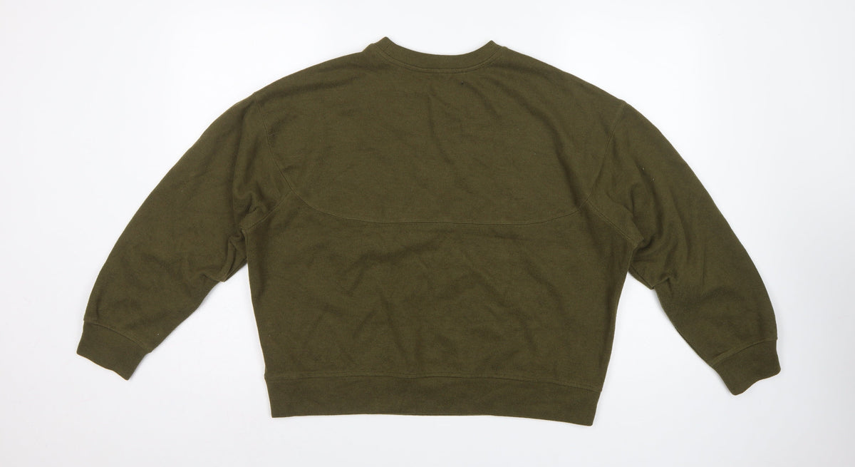 Next Women’s Green L Petite Ribbed Velour Raglan Sweatshirt