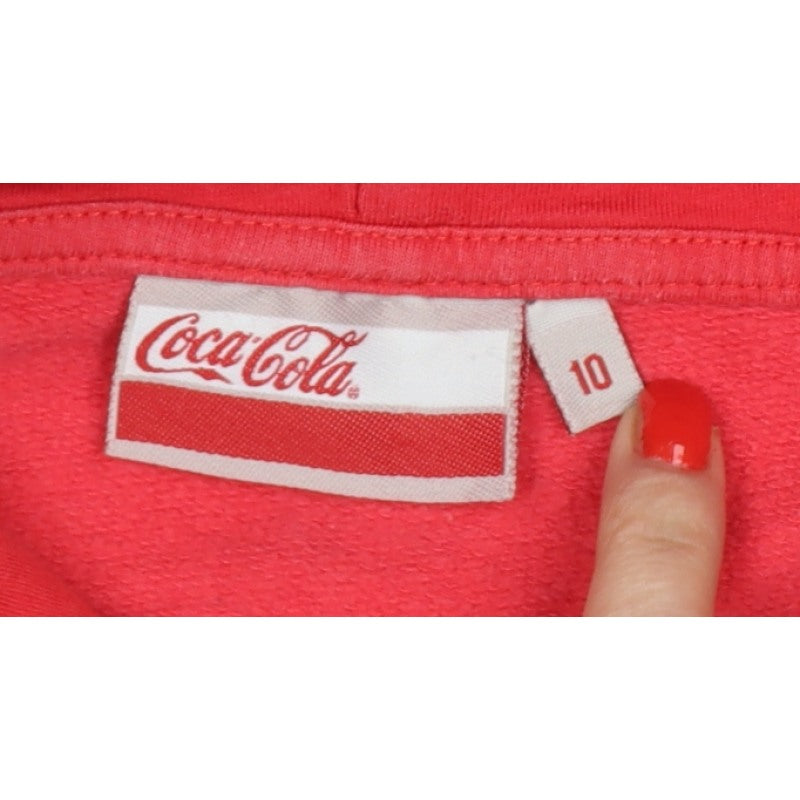 Coca-Cola Women’s Red Size 10 Pullover Hoodie Logo Graphic