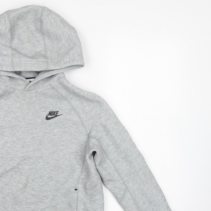 Nike Boys Grey M 137-147cm Pullover Hooded Fleece Logo Hoodie