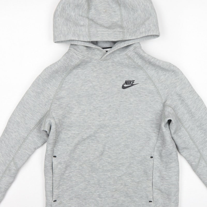 Nike Boys Grey M 137-147cm Pullover Hooded Fleece Logo Hoodie