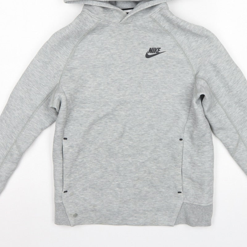 Nike Boys Grey M 137-147cm Pullover Hooded Fleece Logo Hoodie