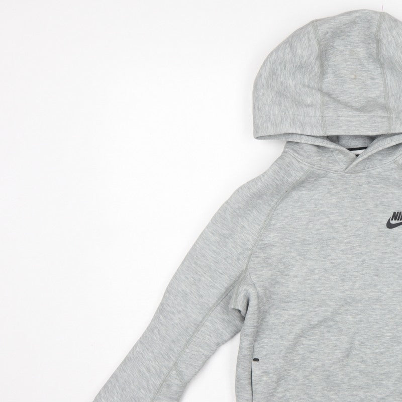 Nike Boys Grey M 137-147cm Pullover Hooded Fleece Logo Hoodie