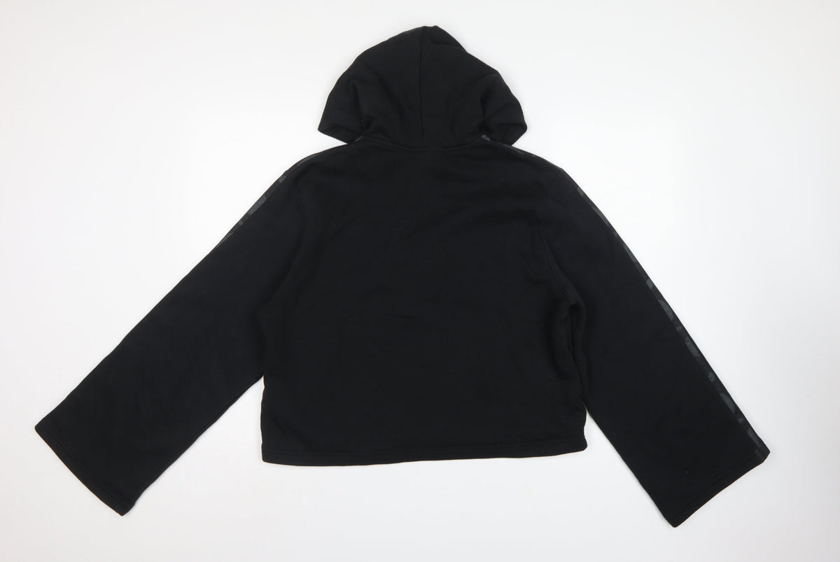 Adidas Women’s Black L 1/4 Zip Hooded Fleece Pullover Hoodie