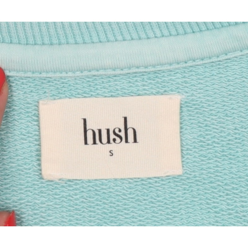 Hush Women’s Mint Green S Pullover Sweatshirt Raglan Stripe Cotton