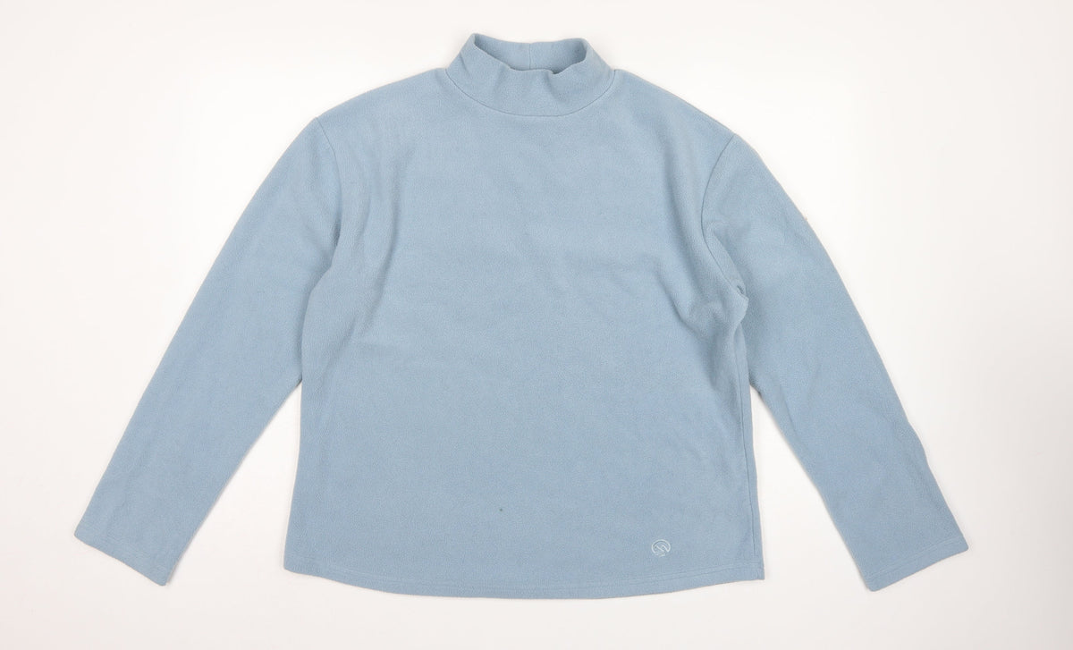Hawkshead Snow Men's Blue L Mock Neck Stretch Fleece Pullover Sweatshirt