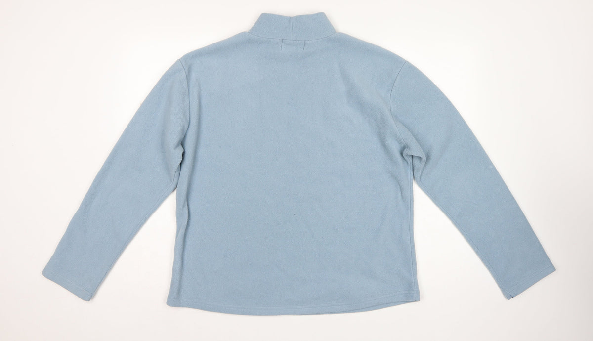 Hawkshead Snow Men's Blue L Mock Neck Stretch Fleece Pullover Sweatshirt