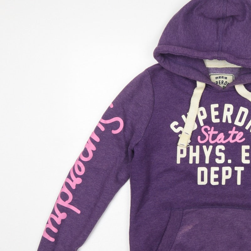 Superdry Teens Purple M Pullover Hooded Graphic Logo Hoodie